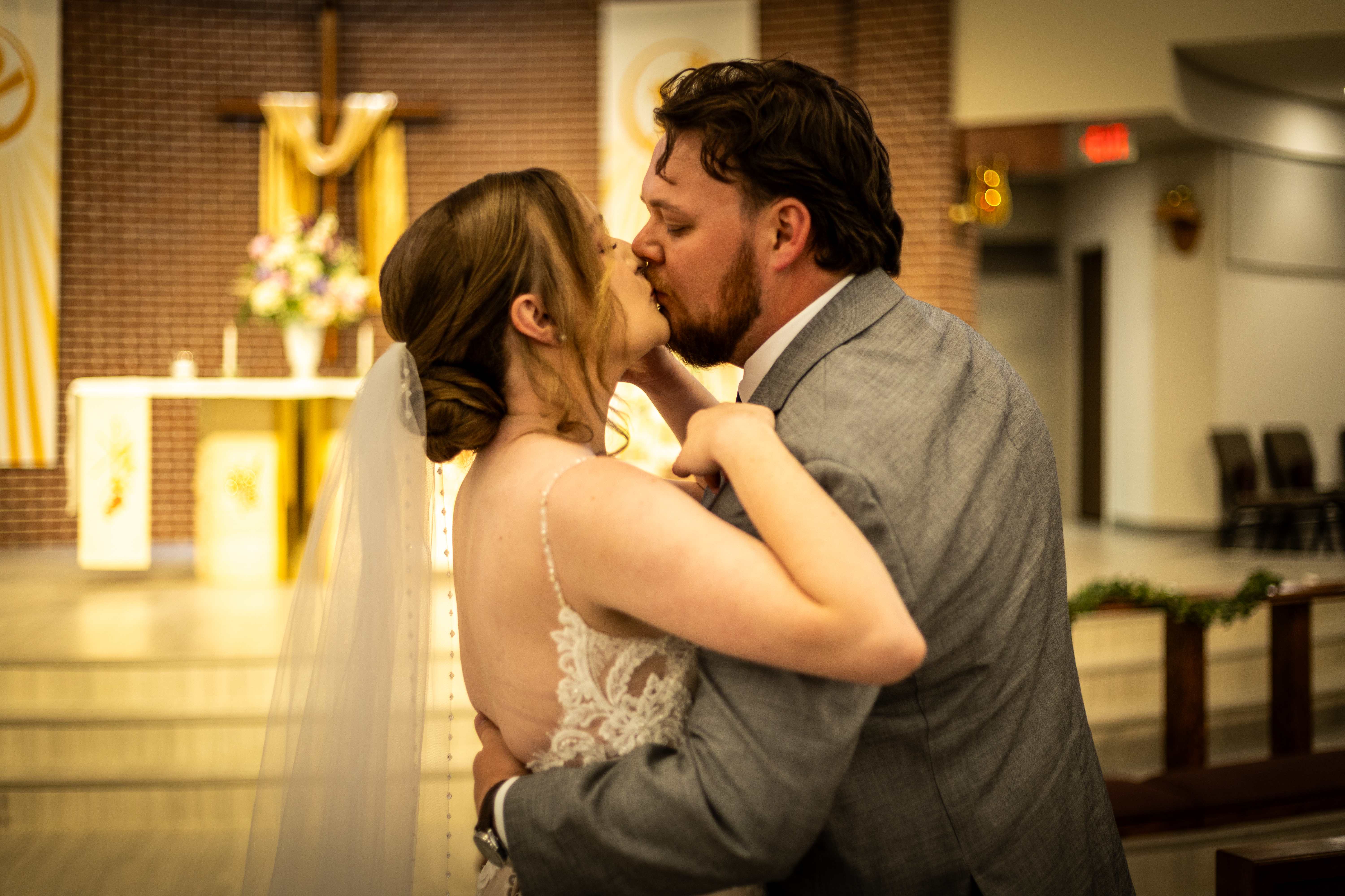 Bride and groom first look